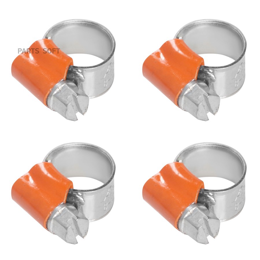 Хомут на патрубки AIRLINE червячный 8-12 мм (оцинкованный, усиленный, ширина 9,7 мм, 4 шт.) - AIRLINE None None